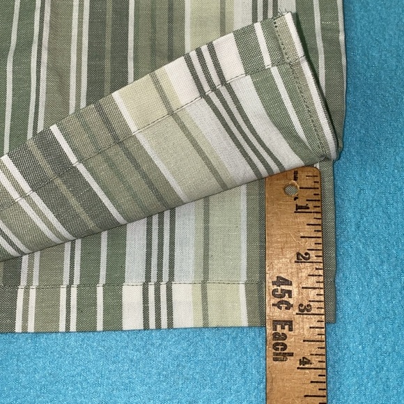 BLAIR cotton linen roll tab long sleeve button up chest pocket stripe NEW size L - Picture 9 of 11